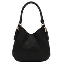 Bolsa Hobo FashionPuzzle de material sintético leve preta