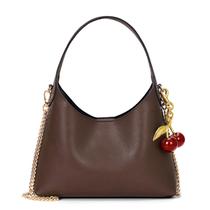 Bolsa Hobo JQWSVE de couro de cerejeira para mulheres, bolsa pequena 25,5 x 20 x 9 cm Bolsa Hobo JQWSVE de couro de cerejeira para mulheres, bolsa pequena 25,5 x 20 x 9 cm