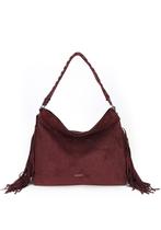 Bolsa Hobo Média de Ombro em Camurça com Franja Up4you