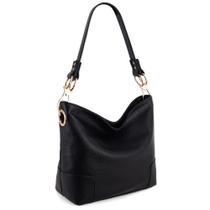 Bolsa Hobo Montana West MWC-128BBK em material vegano preta