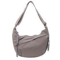 Bolsa Hobo Sanxiner Crescent Nylon Crossbody para mulheres/homens, cinza Bolsa Hobo Sanxiner Crescent Nylon Crossbody para mulheres/homens, cinza