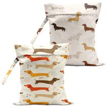 Bolsa impermeable para ropa húmeda BQXH con estampado de perro 25x30 cm, 2 unidades
