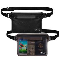 Bolsa impermeável AirunTech com alça de cintura (pacote com 2) cinza+preta Bolsa impermeável AirunTech com alça de cintura (pacote com 2) cinza+preta