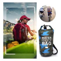 Bolsa Impermeável Com 2 Alças Saco Bag Estanque 20 Litros Para Camping Acampamento ao Ar Livre Esporte Aventura e Lazer