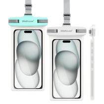 Bolsa impermeável para telefone Wellhouse IPX8 7", pacote com 2 unidades, verde e branca