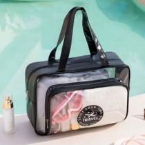 Bolsa Impermeável Transparente Mão E Ombro Viagem Praia Moderno Feminino Bolsa Impermeável Transparente Mão E Ombro Viagem Praia Moderno Feminino