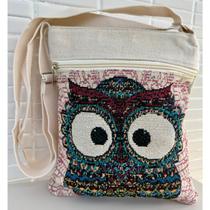 Bolsa Indiana Bordada Colorida Alça C/ Regulagem Cod 01