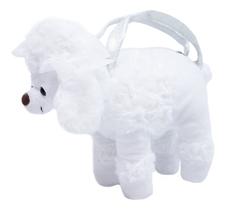 Bolsa Infantil Cachorro Poodle Branco 23x23cm - Pelúcia