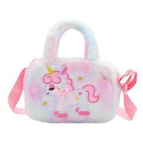 Bolsa Infantil de Unicórnio Arco-íris - Bolsa de Ombro em Pelúcia