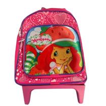 Bolsa Infantil Escolar De Rodinha Pequena Menina Moranguinho Personagem Mochila Para Creche