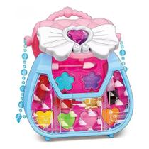 Bolsa infantil kit de maquiagem brinquedo menina completo cores sortidas