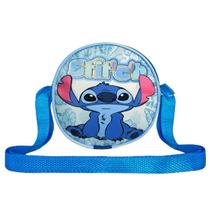 Bolsa Infantil Lillo Stitch Menina Alça Transversal Redonda Média Reforçada Ajustável Passeio Maleta