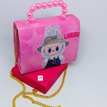 Bolsa Infantil Menina Alça Transversal Pérola Desenho Labubu