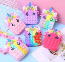 Bolsa Infantil Menina Bag Cute Bolsinha Silicone com ziper bolhas Pop it Fidget Unicório Pony Porta Moedas Acessórios Bolsa Infantil Menina Bag Cute Bolsinha Silicone com ziper bolhas Pop it Fidget Unicório Pony Porta Moedas Acessórios