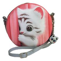 Bolsa Infantil Menina Criança Gatinho Redonda Magicc MI-227 Bolsa Infantil Menina Criança Gatinho Redonda Magicc MI-227
