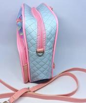 Bolsa infantil Menina Mochila com Bolso ziper Lilo stitch Gel com Glitter Laço para Meninas Creche Passeio