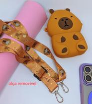 Bolsa Infantil Menina silicone mini Bolsinha Bag Pequena Capivara com ziper alça transversal Porta acessórios moedas Bolsa Infantil Menina silicone mini Bolsinha Bag Pequena Capivara com ziper alça transversal Porta acessórios moedas
