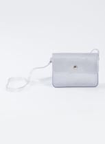Bolsa Infantil Menina Transversal Brilhante Com Glitter Transparente