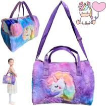 Bolsa Infantil Meninas Pelúcia Unicórnio Passeio Escola Bolsa Infantil Meninas Pelúcia Unicórnio Passeio Escola