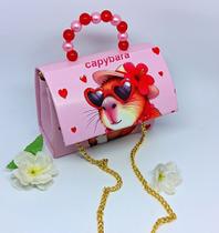 Bolsa Infantil Mini Bag Alça Mão Pérola Bolsinha Meninas Desenho Animado Capivara Alça Transversal Corrente Passeio Bolsa Infantil Mini Bag Alça Mão Pérola Bolsinha Meninas Desenho Animado Capivara Alça Transversal Corrente Passeio