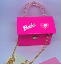 Bolsa Infantil Mini Bag com Glitter Alça Pérolas Transversal Corrente Princesa Barbie moda Blogueira Tendência 2023