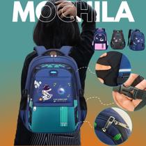 Bolsa Infantil Mochila Astronauta Espaço Planetas Ortopédica Alça Confortável Escola Curso Viagem