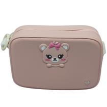 Bolsa Infantil Molekinha com Zíper e Detalhe de Urso - Estilo Casual Bolsa Infantil Molekinha com Zíper e Detalhe de Urso - Estilo Casual