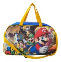 Bolsa Infantil Ou Sacola Viagem Criança Super Mario F5 G