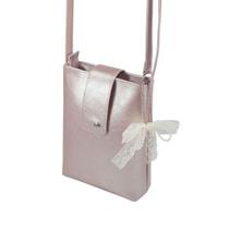 Bolsa Infantil Pampili com Laço de Renda Rose Metálico