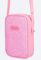 Bolsa Infantil Pampili Glitter Porta Celular Rosa Neon Luz