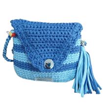 Bolsa Infantil Talismã fio de malha com alça e detalhes, Acessório ideal para igreja ou passeios Bolsa Infantil Talismã fio de malha com alça e detalhes, Acessório ideal para igreja ou passeios