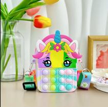 Bolsa Infantil Unicórnio POP Bolha Sensorial de Silicone