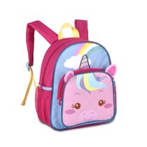 Bolsa Infantil Unicórnios Mochila Costas Escolar Feminina