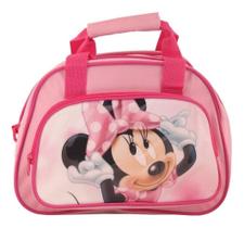 Bolsa Infantil Viagem Com Bolso Na Frente Minnie Laço Rosa