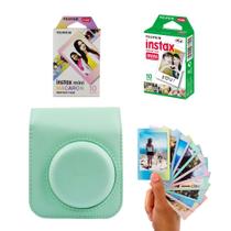 Bolsa Instax Mini 11 Verde Claro com Filme Instax e Filme Instax Macaron - 20 Poses