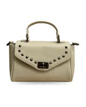 Bolsa Irma Branca Couro Legitimo com tachinhas Zé Filó