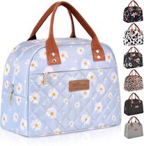 Bolsa isotérmica para almuerzo HOMESPON para mujeres, hombres y adultos, azul con margaritas Bolsa isotérmica para almuerzo HOMESPON para mujeres, hombres y adultos, azul con margaritas