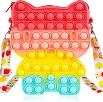Bolsa It Bag para meninas, Push Bubble Popping Pops Its Sensory Fidget Bags Popit Hangdbag Popet Wallet para adolescentes Adolescentes Hello Ranbow