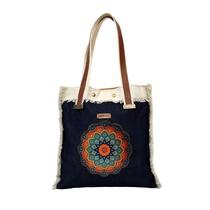Bolsa Jeans Com Aplique Mandala