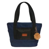 Bolsa Jeans Feminina Alça Ombro lateral tote casual moda Tipo Sacola Média/grande bolso frontal em nylon linda e espaçosa