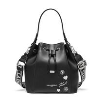Bolsa KARL LAGERFELD Adele Bucket Preta Prata