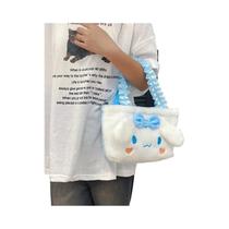 Bolsa Kawaii Hello Kitty Sanrio - Saco de Pelúcia Macio com Cinnamoroll e Kuromi