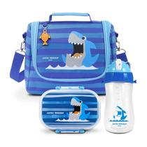 Bolsa Lancheira Necessaire Térmica Infantil Criança Kit Pote Marmita Lanche Garrafa Squeeze Bico Canudo Silicione Trava