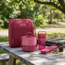 Bolsa Lancheira Necessaire Térmica Marmita Porta Talher Garrafa Kit Prático Para Escritório Academia