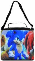 Bolsa Lancheira Térmica Escolar Infantil Sonic Transversal Menino Com Alça De Mão ColoriCasa