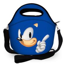 Bolsa Lancheira Térmica Lancheira Escolar Infantil Marmiteira - Sonic Azul- Mega Oferta