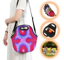 Bolsa Lancheira Térmica Neoprene Adulto Infantil Colorida