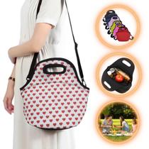 Bolsa Lancheira Térmica Neoprene Adulto Infantil Coração Bolsa Lancheira Térmica Neoprene Adulto Infantil Coração