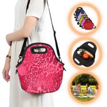 Bolsa Lancheira Térmica Neoprene Modelo Onça Vermelha Bolsa Lancheira Térmica Neoprene Modelo Onça Vermelha