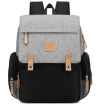 Bolsa land luxury cor cinza e preto com trocador Bolsa land luxury cor cinza e preto com trocador